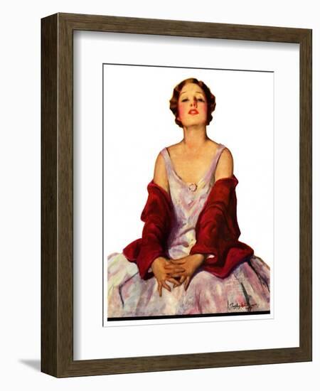 "Woman in Red Stole,"July 22, 1933-Penrhyn Stanlaws-Framed Giclee Print