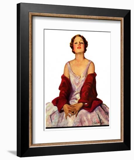 "Woman in Red Stole,"July 22, 1933-Penrhyn Stanlaws-Framed Giclee Print