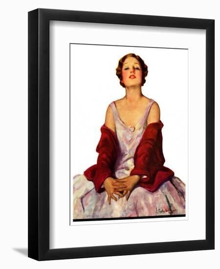 "Woman in Red Stole,"July 22, 1933-Penrhyn Stanlaws-Framed Giclee Print