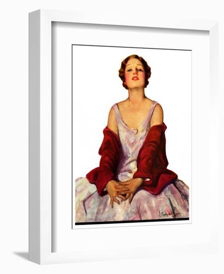 "Woman in Red Stole,"July 22, 1933-Penrhyn Stanlaws-Framed Giclee Print