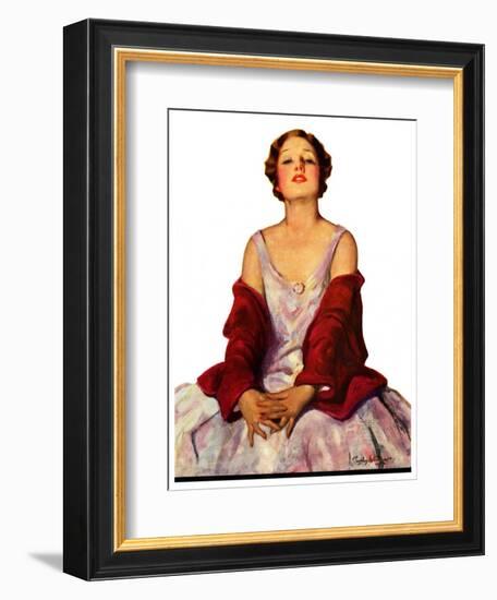 "Woman in Red Stole,"July 22, 1933-Penrhyn Stanlaws-Framed Giclee Print