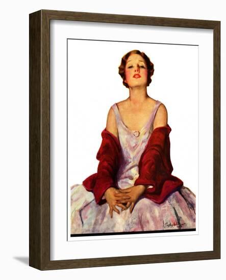 "Woman in Red Stole,"July 22, 1933-Penrhyn Stanlaws-Framed Giclee Print