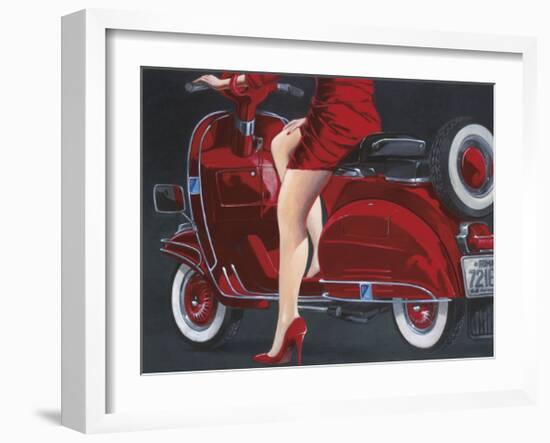 Woman in Red-Miguel Garigliano-Framed Giclee Print