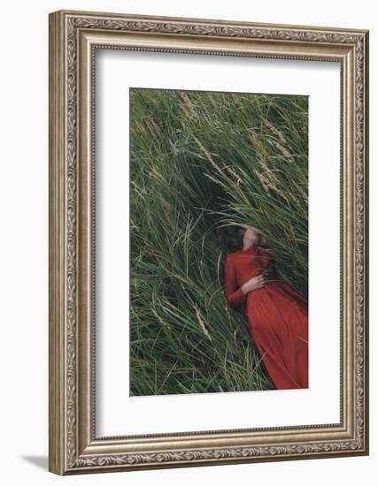 Woman in Red-Olga Barantseva-Framed Photographic Print