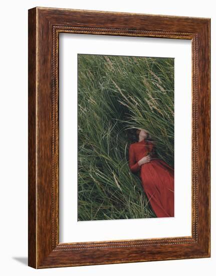 Woman in Red-Olga Barantseva-Framed Photographic Print