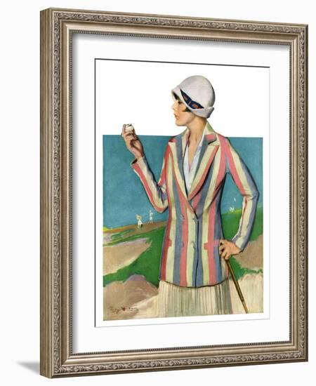 "Woman in Sandtrap,"June 9, 1928-Penrhyn Stanlaws-Framed Giclee Print