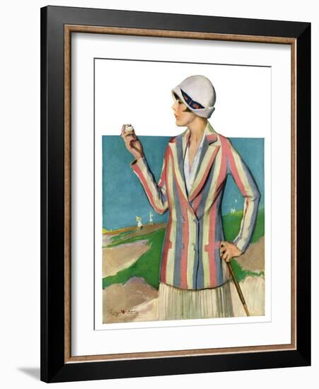 "Woman in Sandtrap,"June 9, 1928-Penrhyn Stanlaws-Framed Giclee Print