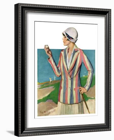 "Woman in Sandtrap,"June 9, 1928-Penrhyn Stanlaws-Framed Giclee Print