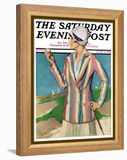 "Woman in Sandtrap," Saturday Evening Post Cover, June 9, 1928-Penrhyn Stanlaws-Framed Premier Image Canvas