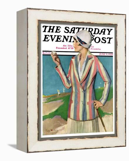 "Woman in Sandtrap," Saturday Evening Post Cover, June 9, 1928-Penrhyn Stanlaws-Framed Premier Image Canvas