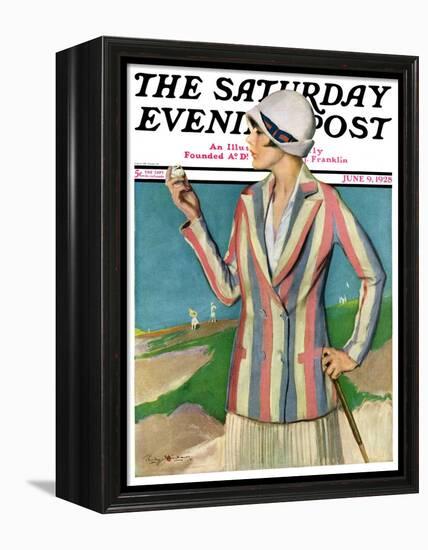 "Woman in Sandtrap," Saturday Evening Post Cover, June 9, 1928-Penrhyn Stanlaws-Framed Premier Image Canvas