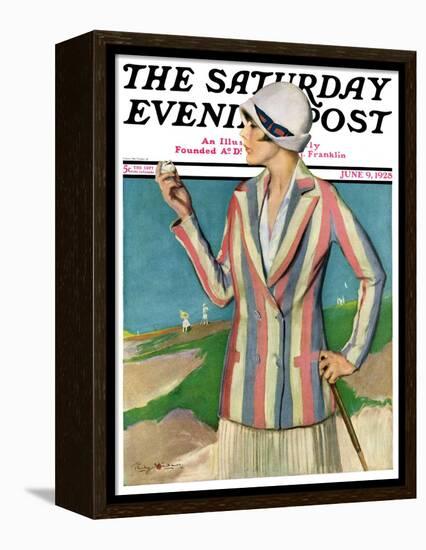 "Woman in Sandtrap," Saturday Evening Post Cover, June 9, 1928-Penrhyn Stanlaws-Framed Premier Image Canvas
