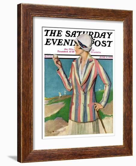 "Woman in Sandtrap," Saturday Evening Post Cover, June 9, 1928-Penrhyn Stanlaws-Framed Giclee Print