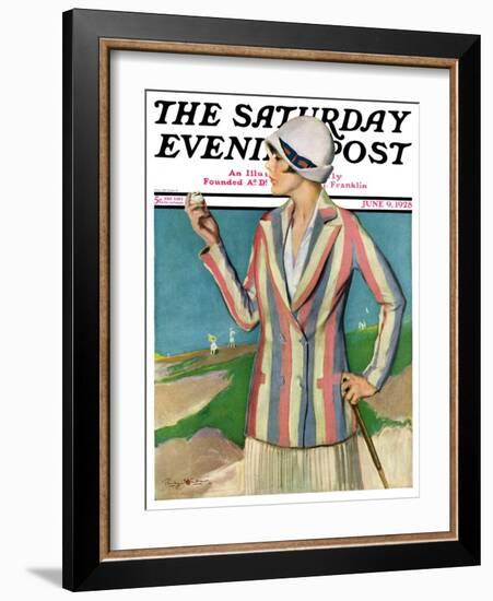 "Woman in Sandtrap," Saturday Evening Post Cover, June 9, 1928-Penrhyn Stanlaws-Framed Giclee Print