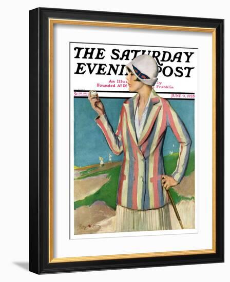 "Woman in Sandtrap," Saturday Evening Post Cover, June 9, 1928-Penrhyn Stanlaws-Framed Giclee Print