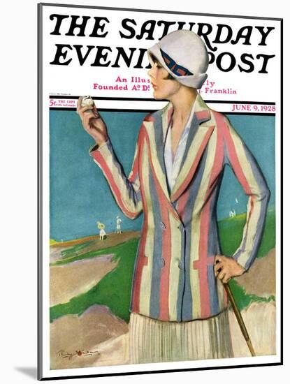 "Woman in Sandtrap," Saturday Evening Post Cover, June 9, 1928-Penrhyn Stanlaws-Mounted Premium Giclee Print