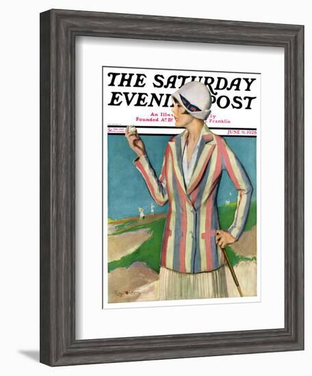 "Woman in Sandtrap," Saturday Evening Post Cover, June 9, 1928-Penrhyn Stanlaws-Framed Giclee Print