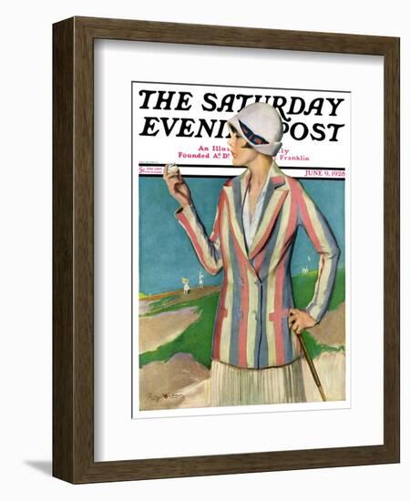 "Woman in Sandtrap," Saturday Evening Post Cover, June 9, 1928-Penrhyn Stanlaws-Framed Giclee Print