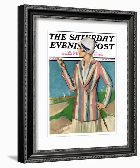 "Woman in Sandtrap," Saturday Evening Post Cover, June 9, 1928-Penrhyn Stanlaws-Framed Giclee Print