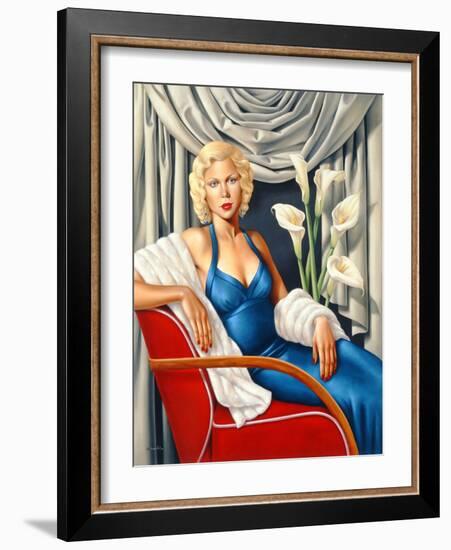 Woman in Sapphire Blue Dress-Catherine Abel-Framed Giclee Print