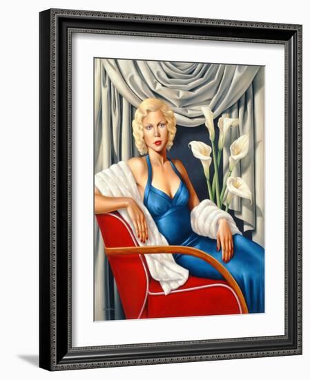 Woman in Sapphire Blue Dress-Catherine Abel-Framed Giclee Print