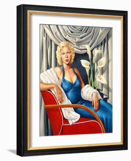 Woman in Sapphire Blue Dress-Catherine Abel-Framed Giclee Print