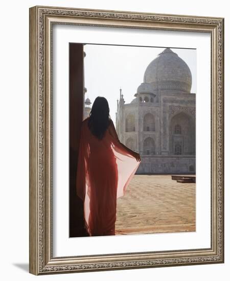 Woman in Sari at Taj Mahal, Agra, Uttar Pradesh, India (Mr)-Ian Trower-Framed Photographic Print