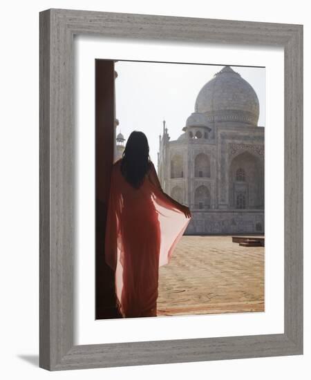 Woman in Sari at Taj Mahal, Agra, Uttar Pradesh, India (Mr)-Ian Trower-Framed Photographic Print