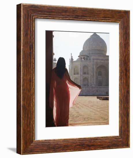 Woman in Sari at Taj Mahal, Agra, Uttar Pradesh, India (Mr)-Ian Trower-Framed Photographic Print