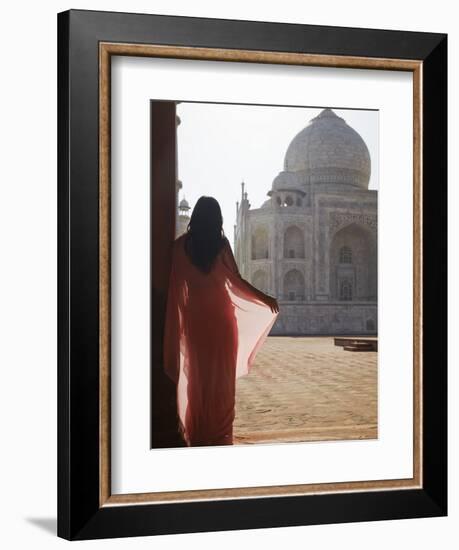 Woman in Sari at Taj Mahal, Agra, Uttar Pradesh, India (Mr)-Ian Trower-Framed Photographic Print