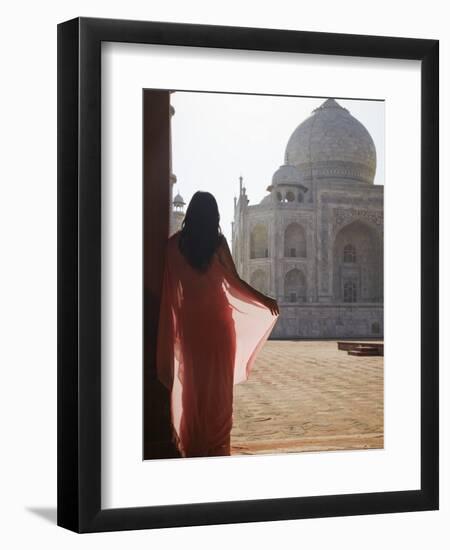 Woman in Sari at Taj Mahal, Agra, Uttar Pradesh, India (Mr)-Ian Trower-Framed Photographic Print