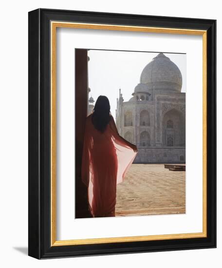 Woman in Sari at Taj Mahal, Agra, Uttar Pradesh, India (Mr)-Ian Trower-Framed Photographic Print