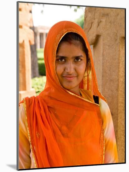 Woman in Sari Dress at Qutub Minar Complex, New Delhi, India-Bill Bachmann-Mounted Photographic Print