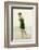 Woman in swimsuit, circa early 1900s antique postcard-French School-Framed Photographic Print