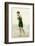 Woman in swimsuit, circa early 1900s antique postcard-French School-Framed Photographic Print