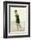 Woman in swimsuit, circa early 1900s antique postcard-French School-Framed Photographic Print