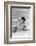 Woman in swimsuit with fishing net-French School-Framed Photographic Print