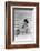 Woman in swimsuit with fishing net-French School-Framed Photographic Print