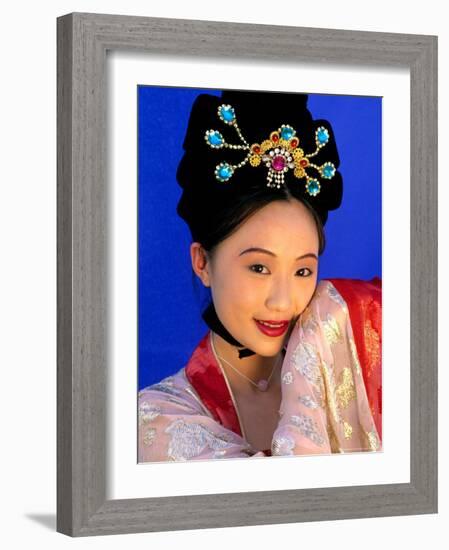 Woman in Tang Dynasty Traditional Costume, China-Bill Bachmann-Framed Photographic Print