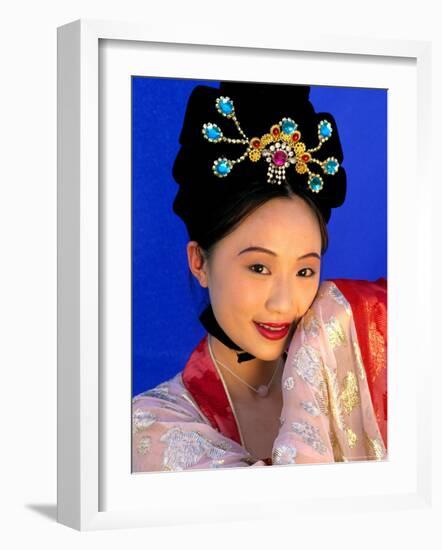 Woman in Tang Dynasty Traditional Costume, China-Bill Bachmann-Framed Photographic Print