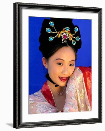 Woman in Tang Dynasty Traditional Costume, China-Bill Bachmann-Framed Photographic Print