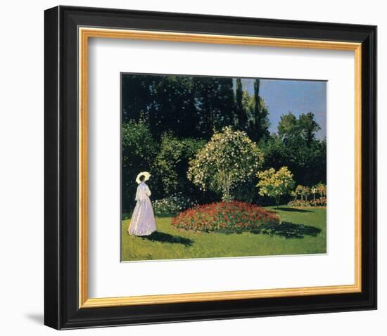 Woman in the Garden, Sainte-Adresse, 1867-Claude Monet-Framed Giclee Print