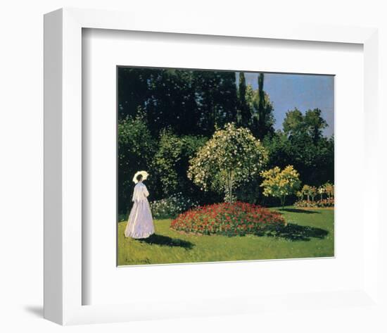 Woman in the Garden, Sainte-Adresse, 1867-Claude Monet-Framed Giclee Print