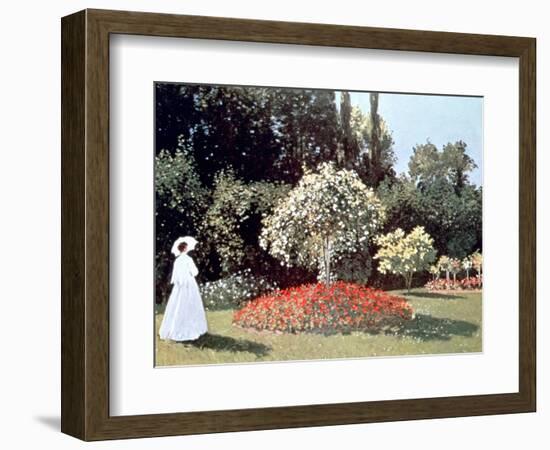 Woman in the Garden, Sainte Adresse, 1867-Claude Monet-Framed Giclee Print