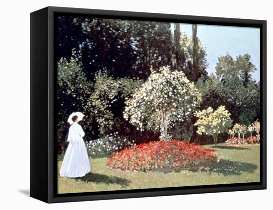 Woman in the Garden, Sainte Adresse, 1867-Claude Monet-Framed Premier Image Canvas