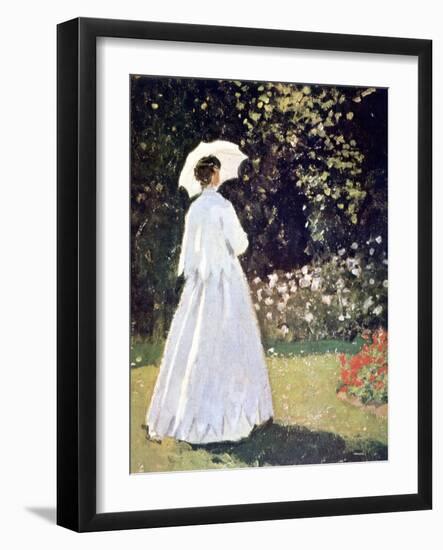 Woman in the Garden, Sainte Adresse, Detail, 1867-Claude Monet-Framed Giclee Print