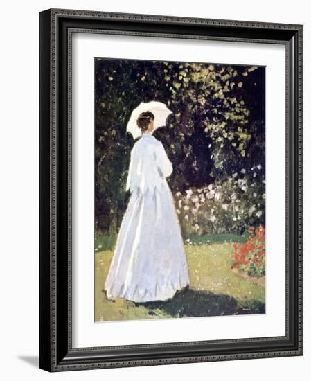 Woman in the Garden, Sainte Adresse, Detail, 1867-Claude Monet-Framed Giclee Print