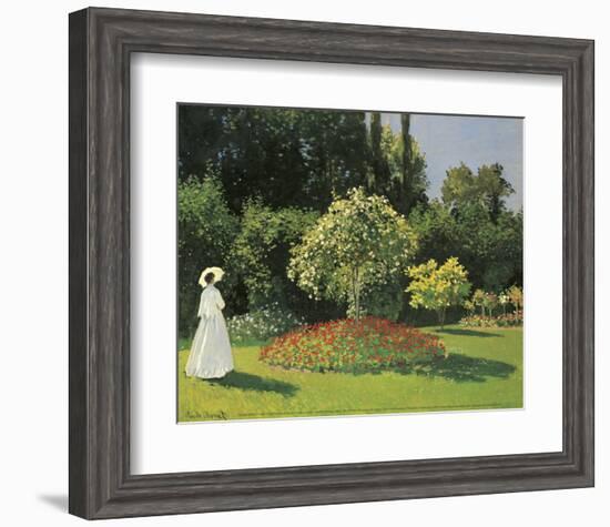 Woman in the Garden-Claude Monet-Framed Art Print