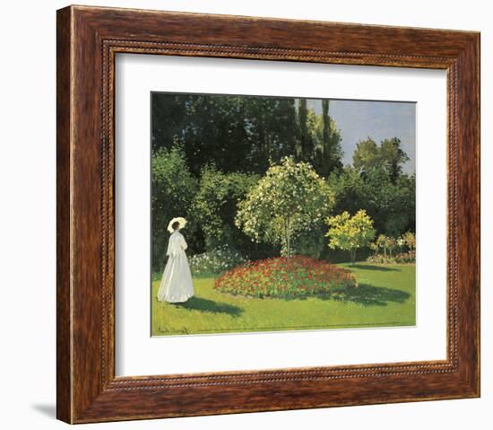 Woman in the Garden-Claude Monet-Framed Art Print