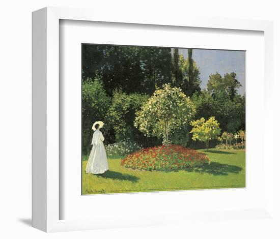 Woman in the Garden-Claude Monet-Framed Art Print